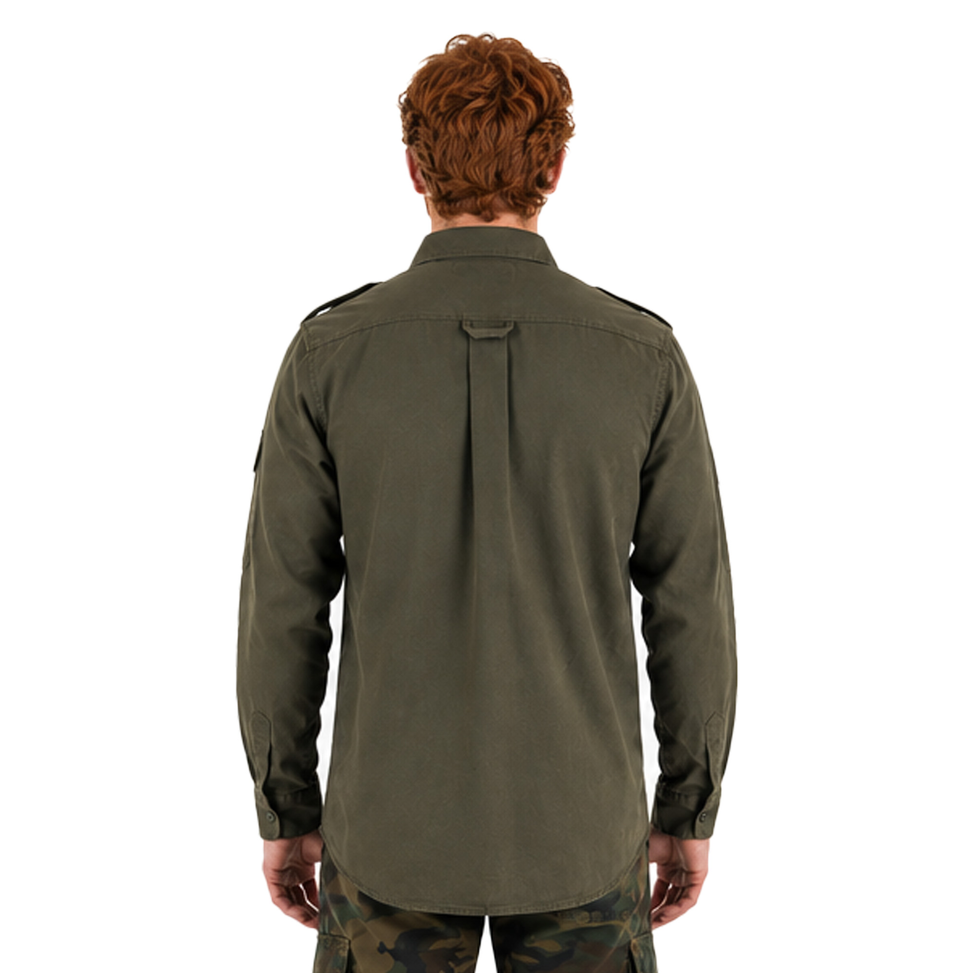 Camicia cotone bottoni caccia verde sport abbigliamento tecnico uomo - Personalizzabile con il tuo logo