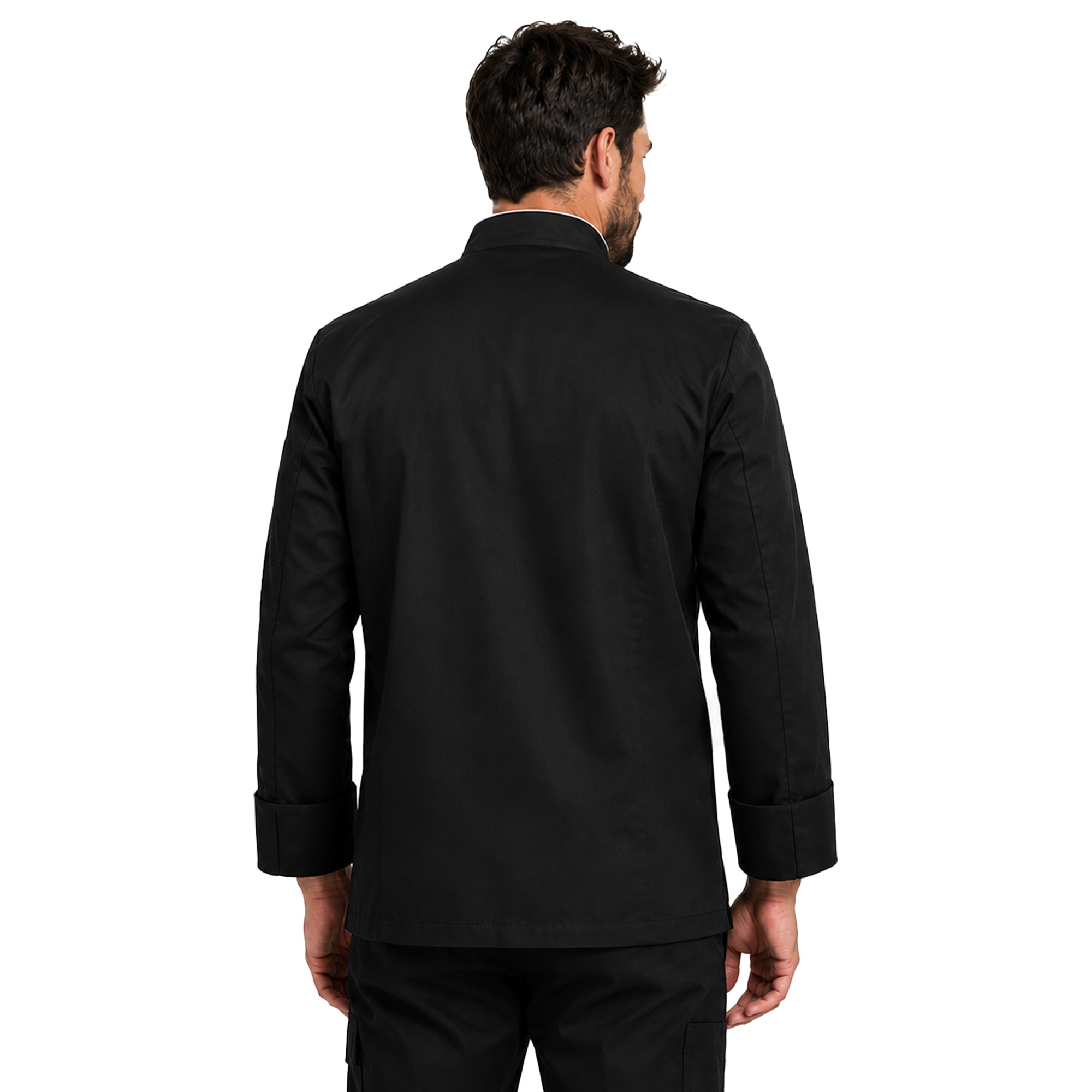 Giacca casacca da cuoco chef cotone nera ristorante serale elegante gala cucina - Personalizzabile con il tuo logo