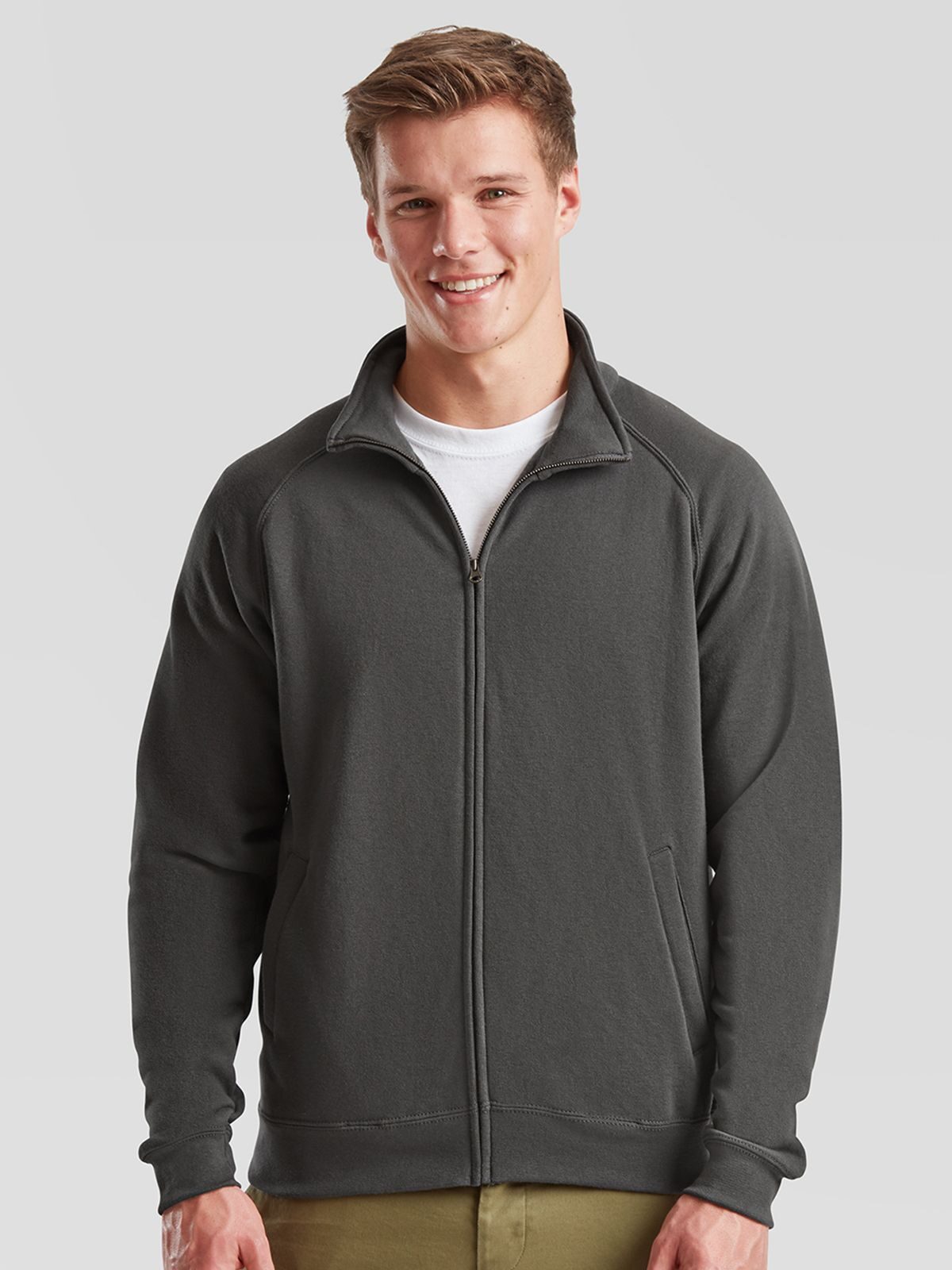 Felpa personalizzabile con zip intera nascosta e maniche raglan