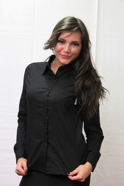 Camisa blusa de las mujeres trabajan hotel hotel de algodón de manga larga