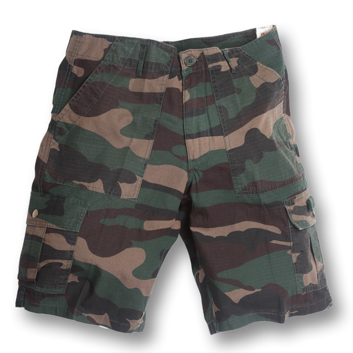 Pantaloncino bermuda pantalone corto mimetico verde tasche cotone spiaggia uomo