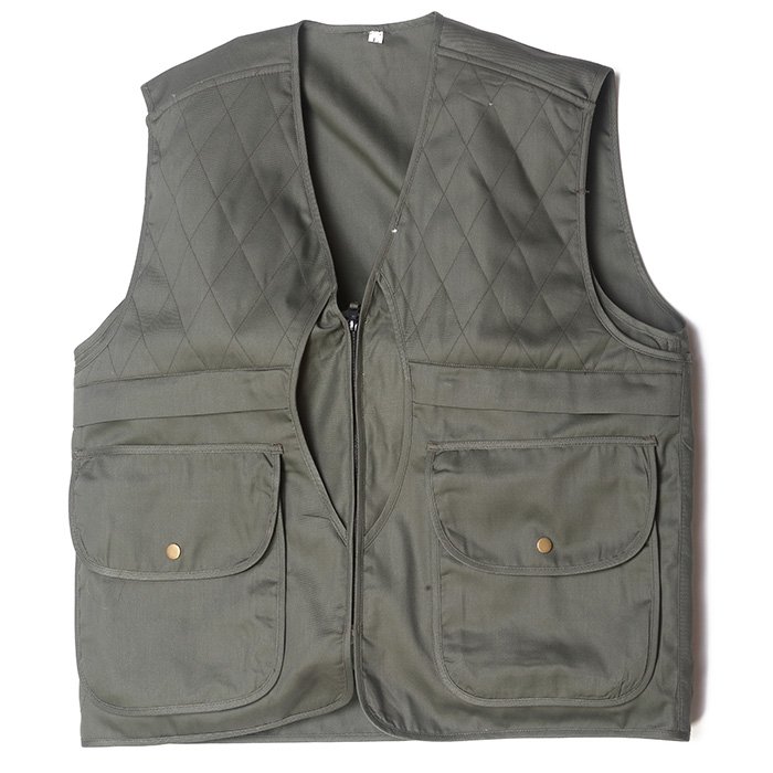 Gilet caccia misto cotone mimetico verde pesca multitasche pratico autunnale