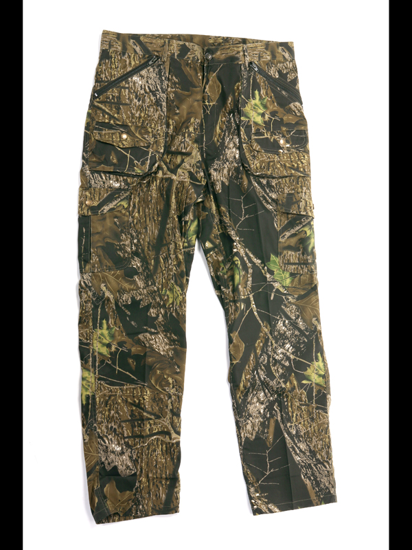 Pantalone pantaloni uomo pesca caccia sfoderato zip verde mimetico blu bosco