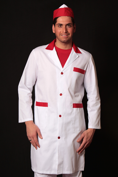 Camice macellaio alimentari supermercato lavoro polleria salumeria negozio uomo