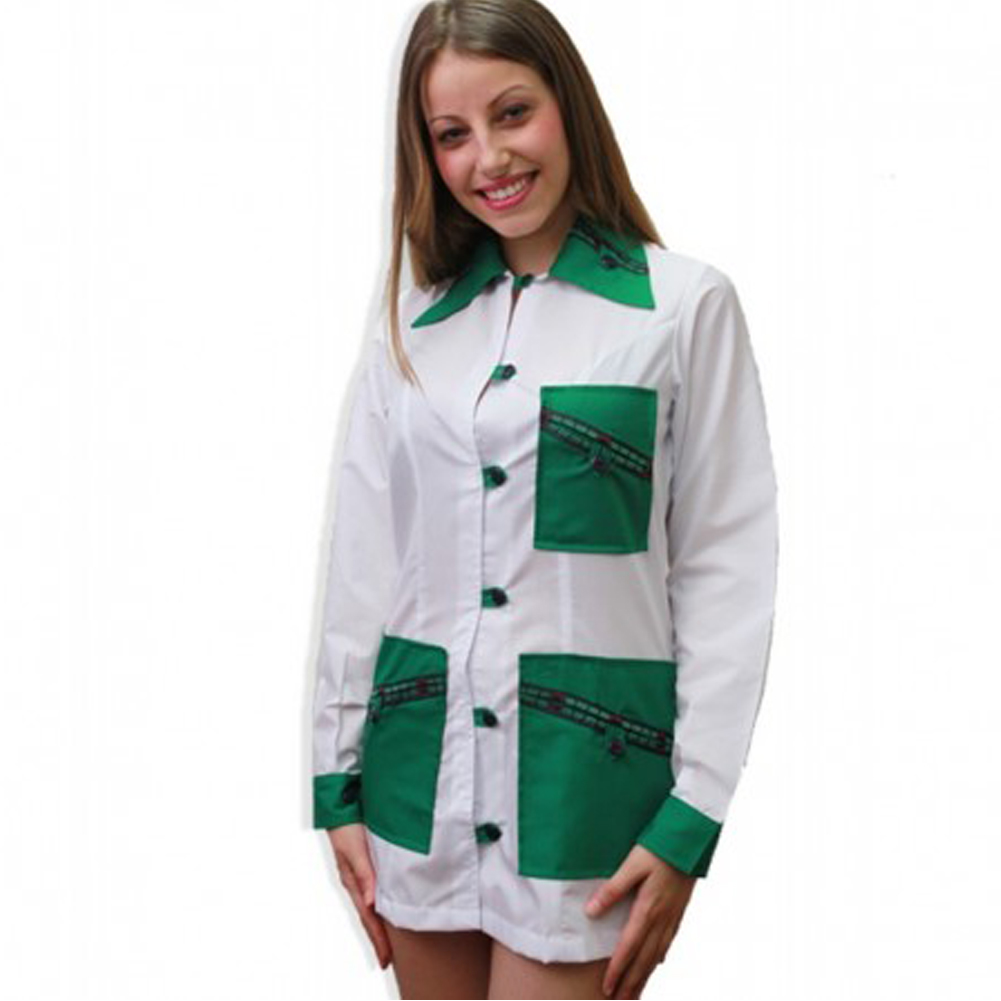 Kittel mantel lehrerin in schule und kindergarten ästhetik-und weihnachtsgeld arbeit knöpfen baumwolle