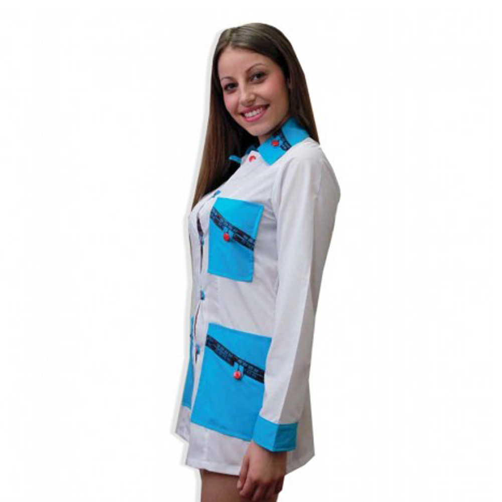 Kittel mantel lehrerin in schule und kindergarten ästhetik-und weihnachtsgeld arbeit knöpfen baumwolle