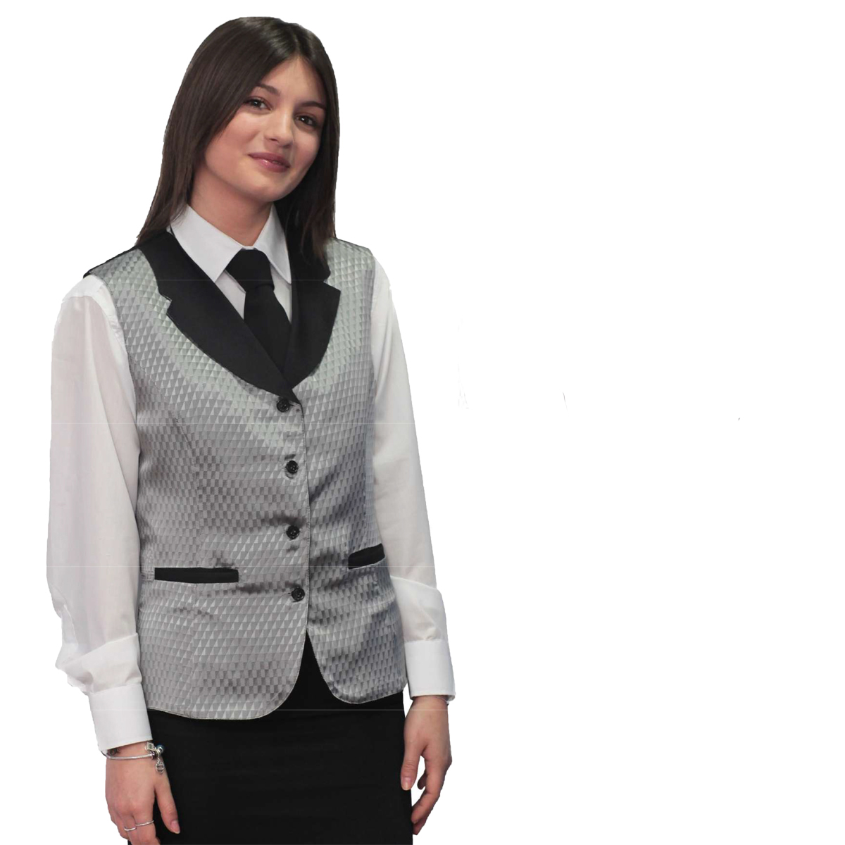 Chaleco mujer camarera taller heladería bar pastelería chal sin mangas