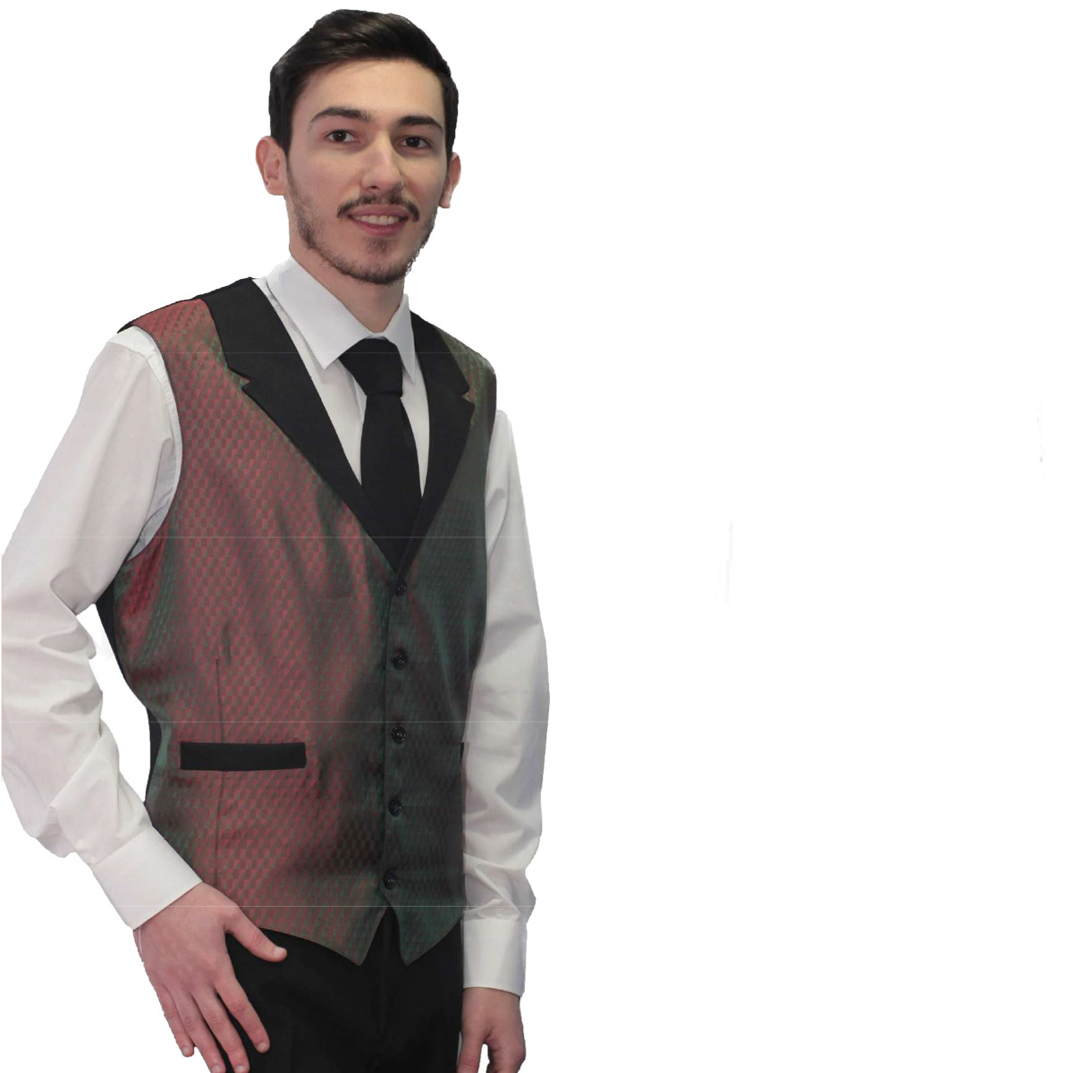 Vest man bartender job pastry sleeveless top coffee room bar male