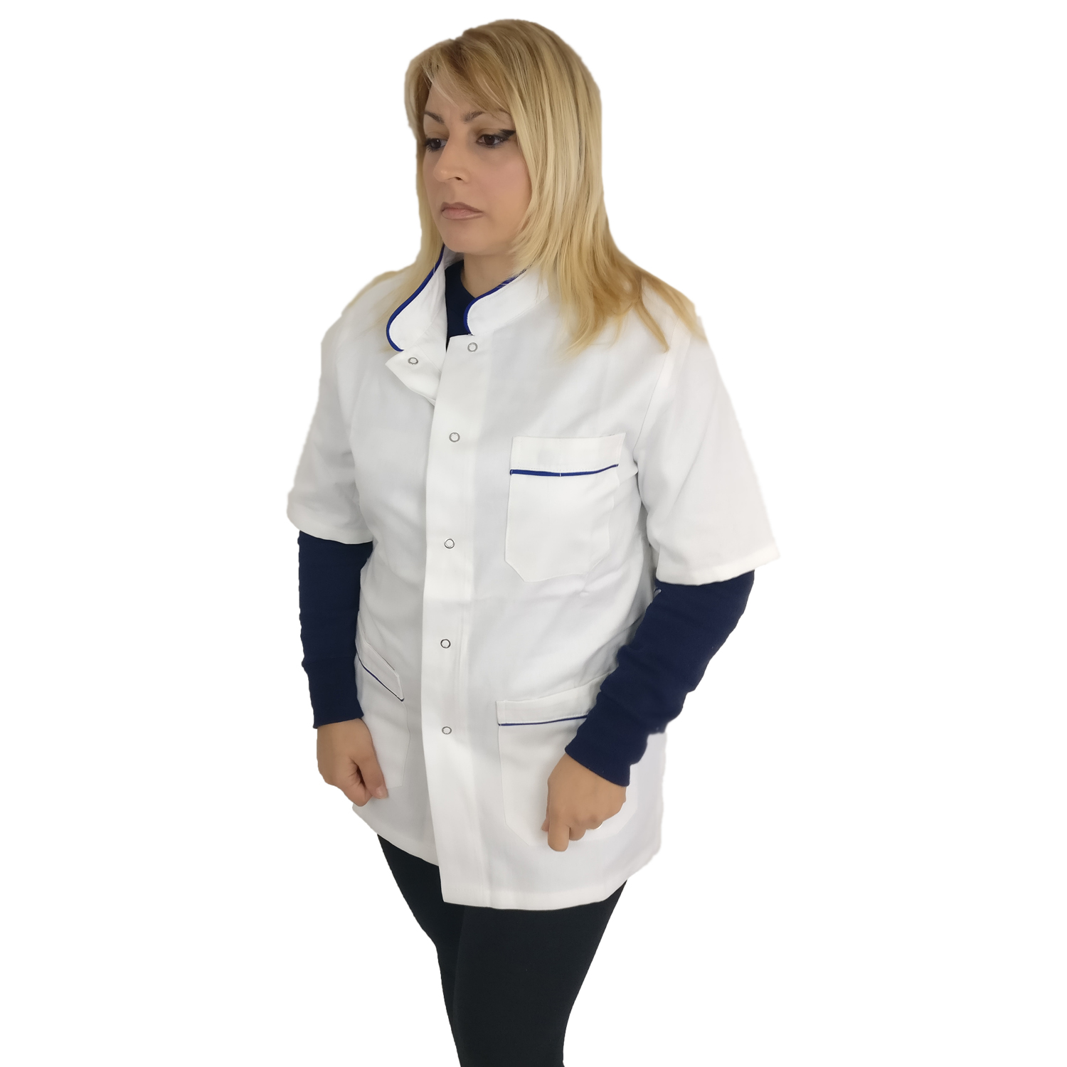 Camice donna corto maniche corte cotone bottoni a pressione bordeaux blu verde - Personalizzabile con il tuo logo