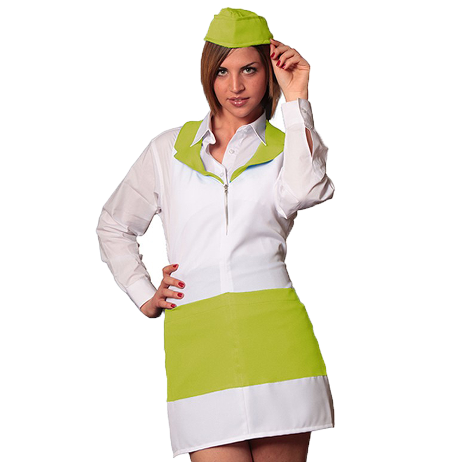 Schürze zip-frau, barista bar arbeit restaurant hotel hotel zimmermädchen