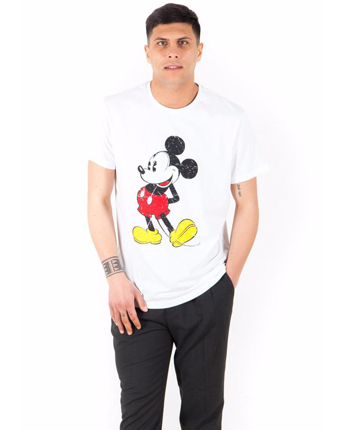 Maglia tshirt estiva topolino disney ragazzo cotone mezze maniche stampa