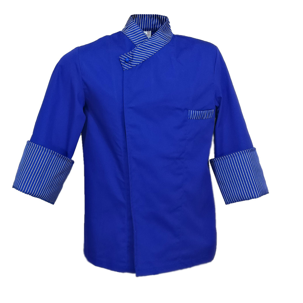 Chaqueta de chef de cocina cocinero restaurante de trabajo en la pizzería de comida de algodón de rayas