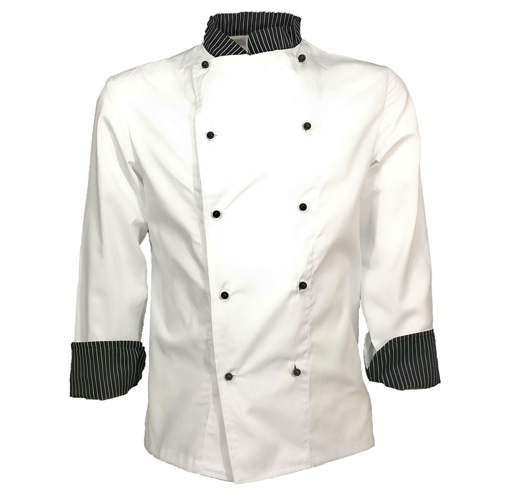 Chaqueta de chef de cocina cocinero restaurante de trabajo en la pizzería de comida de algodón de rayas