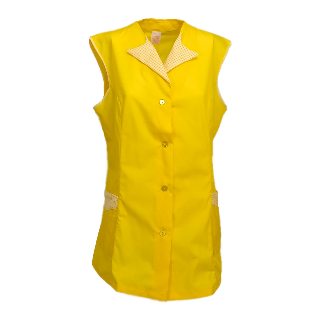 Camice smanicato donna giromanica bottoni estivo pulizie lavoro made in Italy - Personalizzabile con il tuo logo