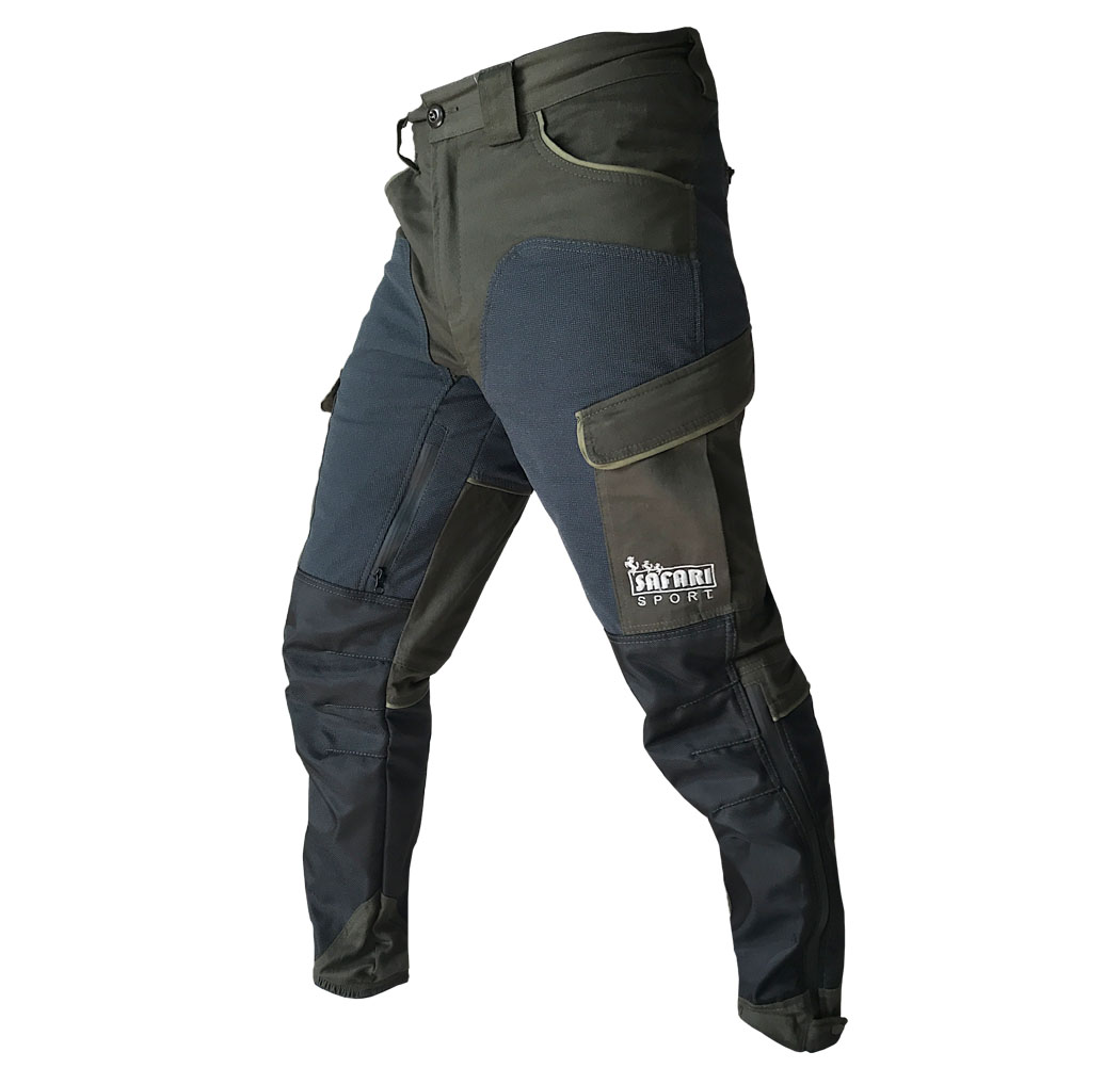 Pantalone slim caccia eleastico anistrappo antipioggia multitasche traspirante