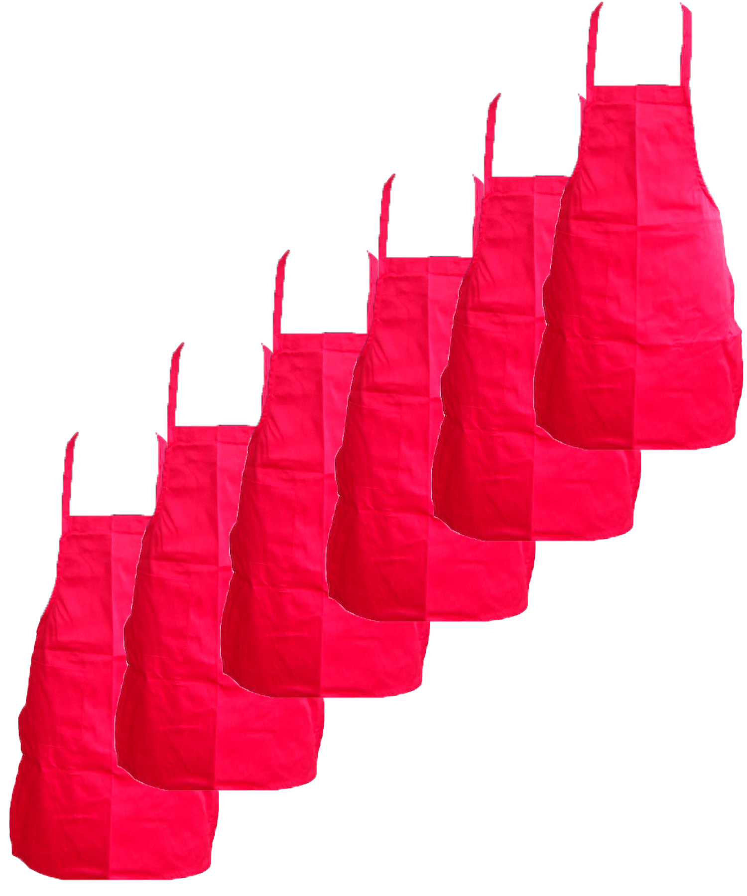 6 Grembiuli Bianchi o colorati multiuso con tasca e lacci lunghi 84 x 65 - Personalizzabile con il tuo logo