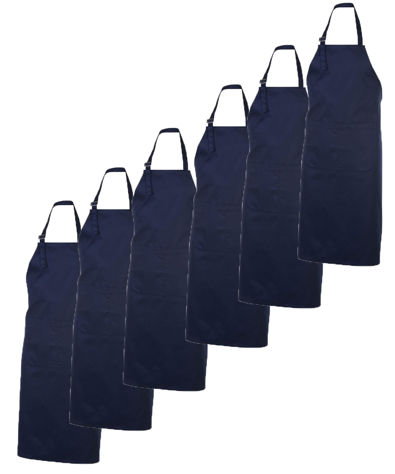 6 Grembiuli Bianchi o colorati multiuso con tasca e lacci lunghi 84 x 65 - Personalizzabile con il tuo logo