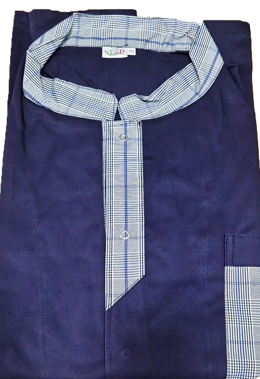 Giacca cuoco a casacca con bottoni automatici limited edition nero e blu made in italy - Personalizzabile con il tuo logo