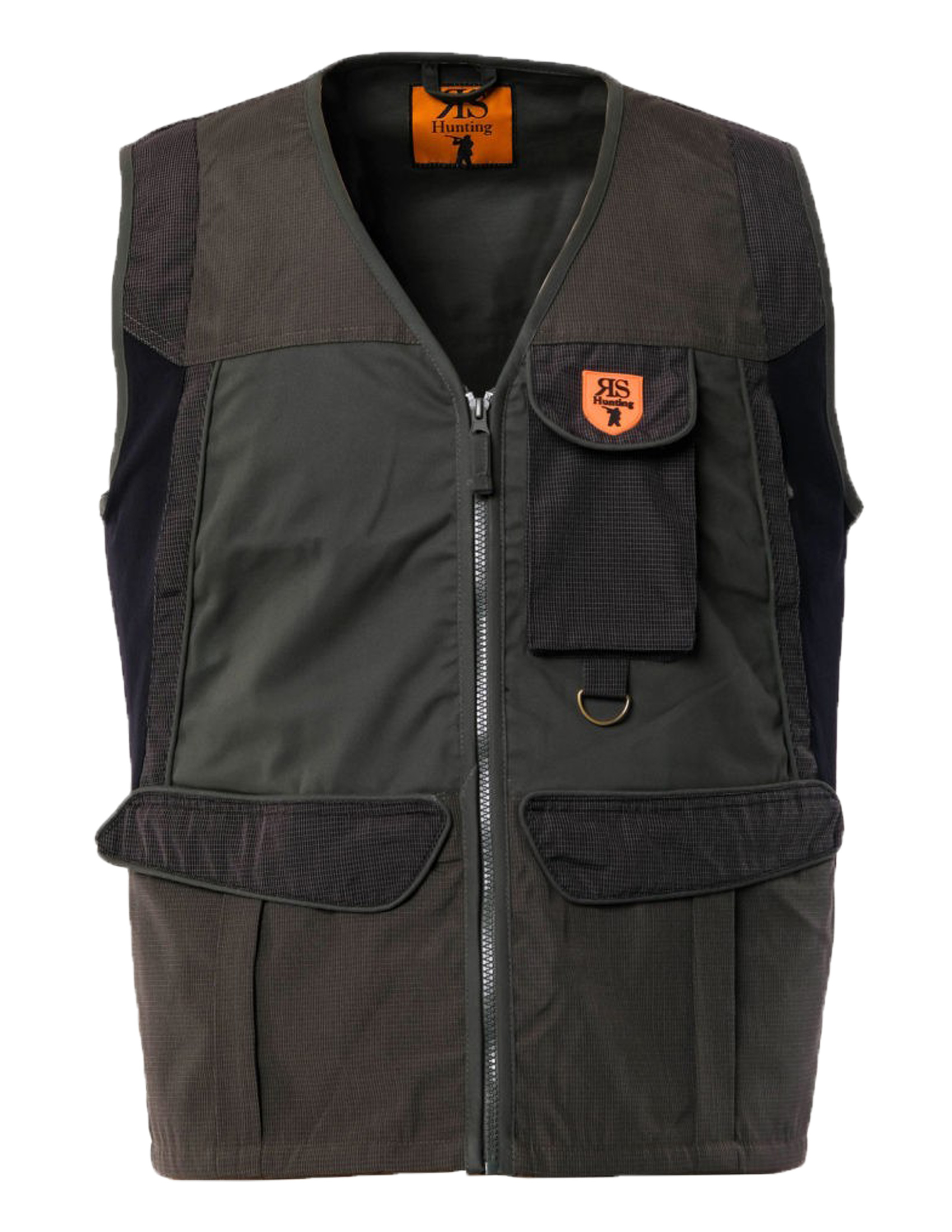 Gilet smanicato cotone tessuto tecnico impermeabile carniere richiudibile caccia - Personalizzabile con il tuo logo