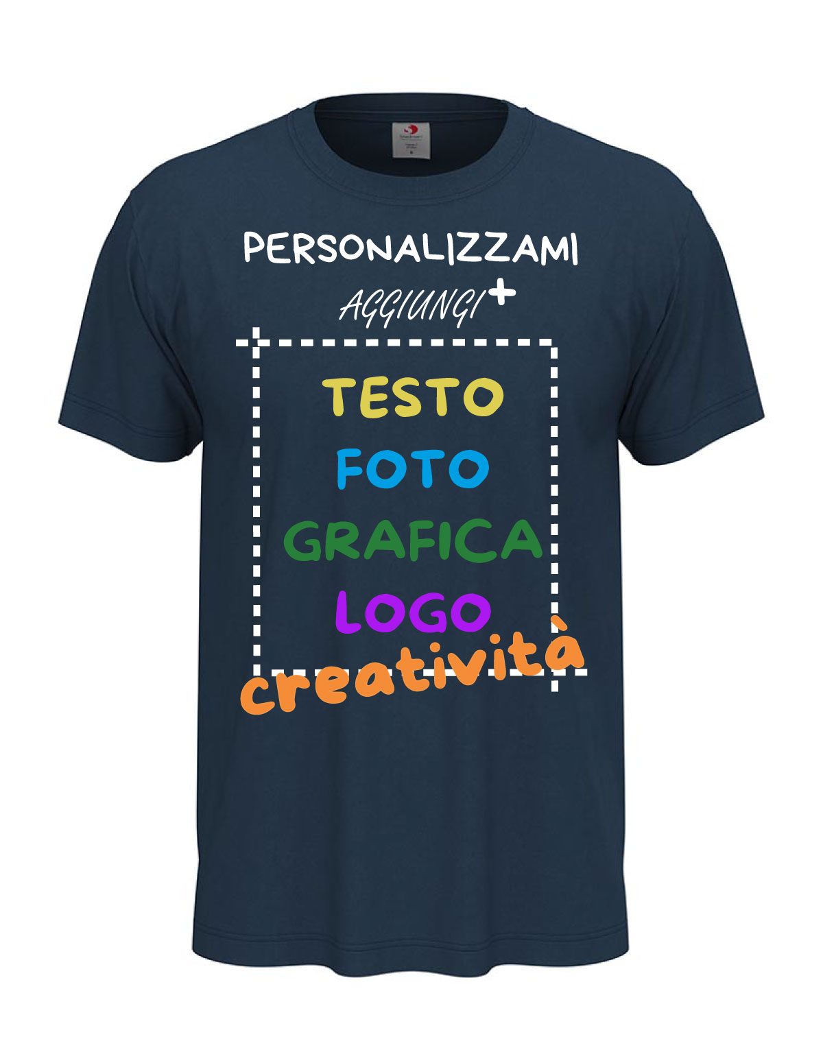 T-Shirt manica corta uomo girocollo 100% cotone vari colori da XXS a 5XL STAMPA DIRETTA su tessuto PERSONALIZZA CON IL TUO LOGO