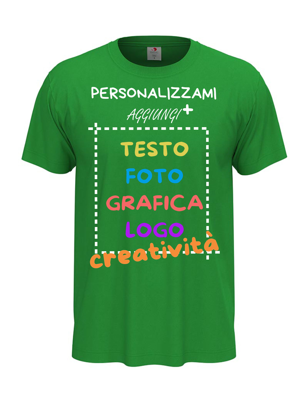 T-Shirt manica corta uomo girocollo 100% cotone vari colori da XXS a 5XL STAMPA DIRETTA su tessuto PERSONALIZZA CON IL TUO LOGO