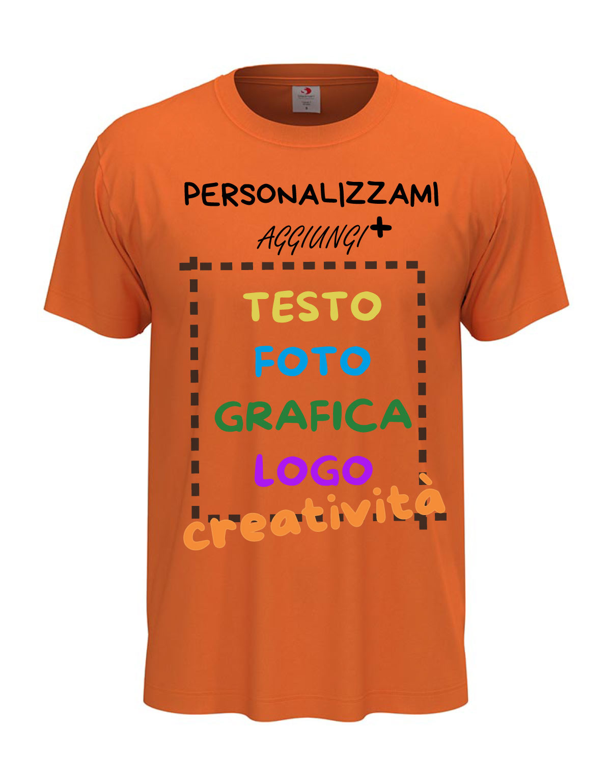 T-Shirt manica corta uomo girocollo 100% cotone vari colori da XXS a 5XL STAMPA DIRETTA su tessuto PERSONALIZZA CON IL TUO LOGO