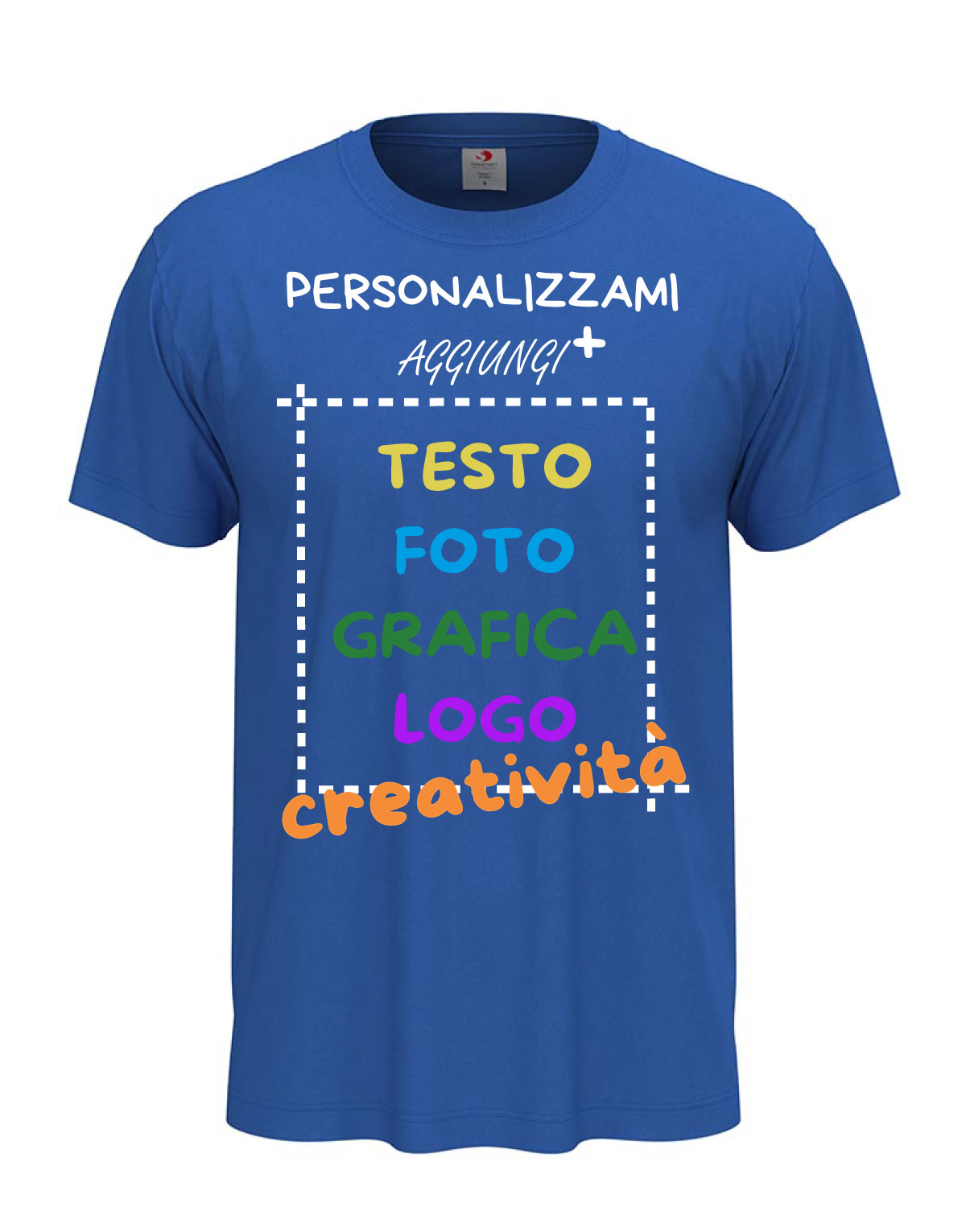 T-Shirt manica corta uomo girocollo 100% cotone vari colori da XXS a 5XL STAMPA DIRETTA su tessuto PERSONALIZZA CON IL TUO LOGO