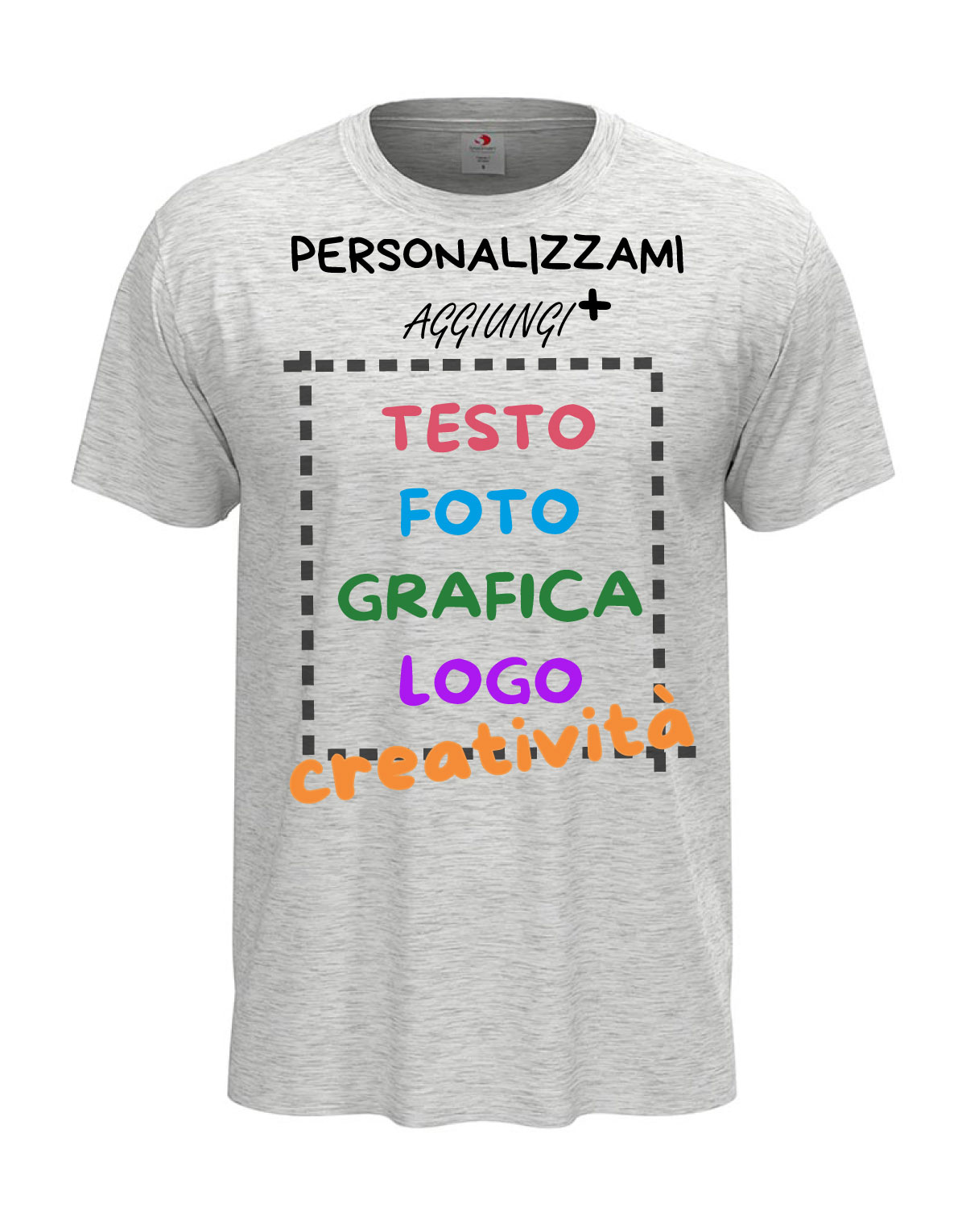 T-Shirt manica corta uomo girocollo 100% cotone vari colori da XXS a 5XL STAMPA DIRETTA su tessuto PERSONALIZZA CON IL TUO LOGO