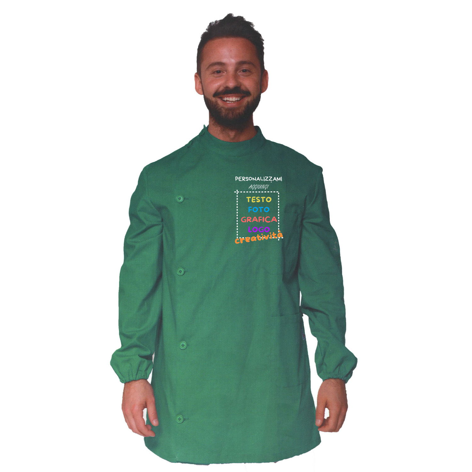 Casacca camice da uomo per dentista odontoiatra taglie da XS a XL made in italy personalizzazione inclusa