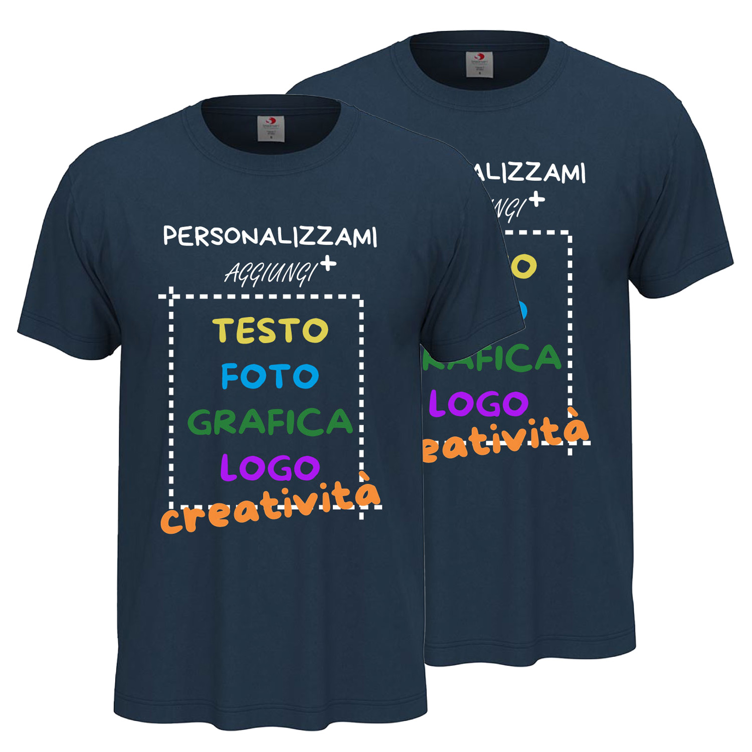 2x T-Shirt manica bambino girocollo 100% cotone pettinato 155 gr vari colori da 1 a 13 anni - PERSONALIZZA CON IL TUO LOGO