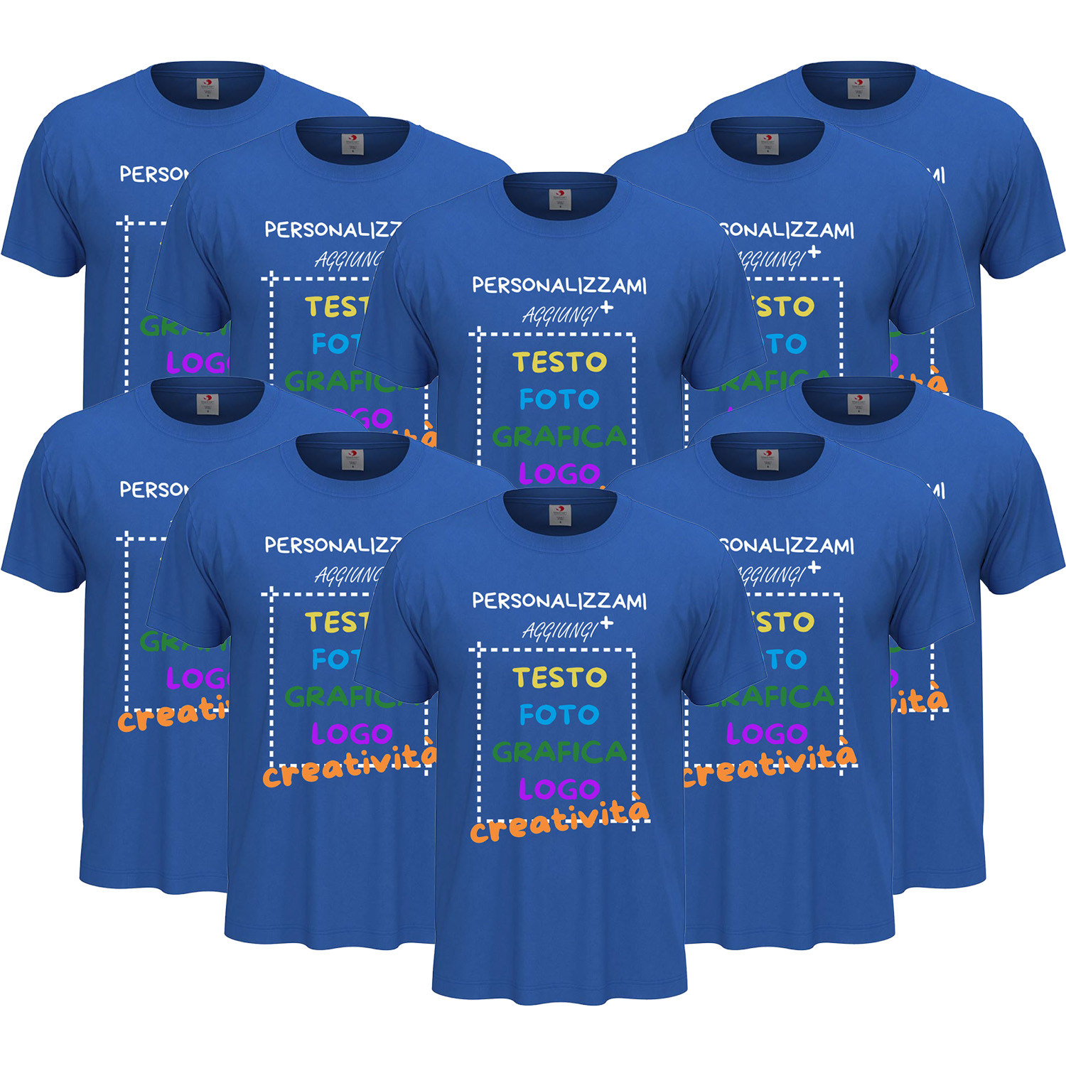 10x T-Shirt manica bambino girocollo 100% cotone pettinato 155 gr vari colori da 1 a 13 anni - PERSONALIZZA CON IL TUO LOGO