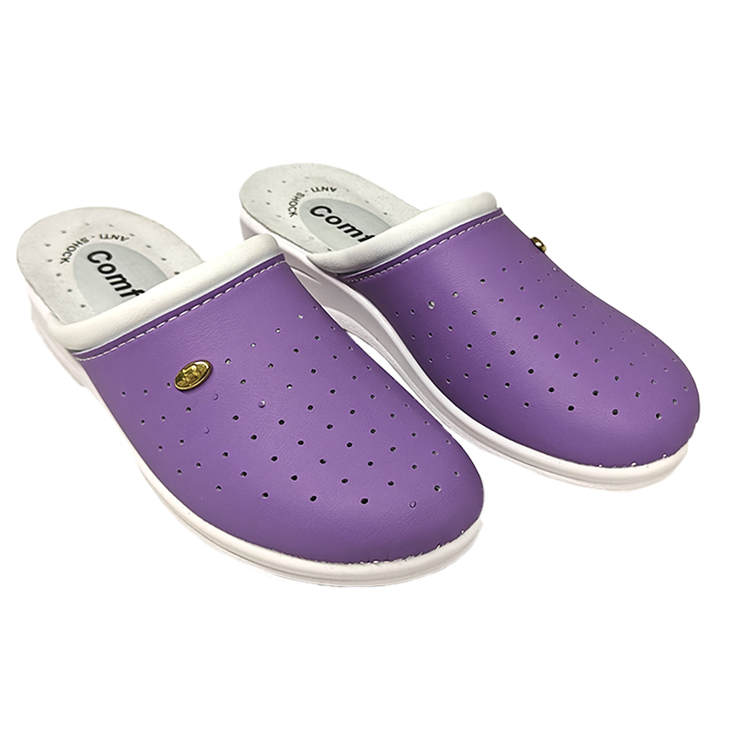 Ciabatte pantofole sanitarie donna suola zoccoli antiscivolo sabot pelle morbide vari colori