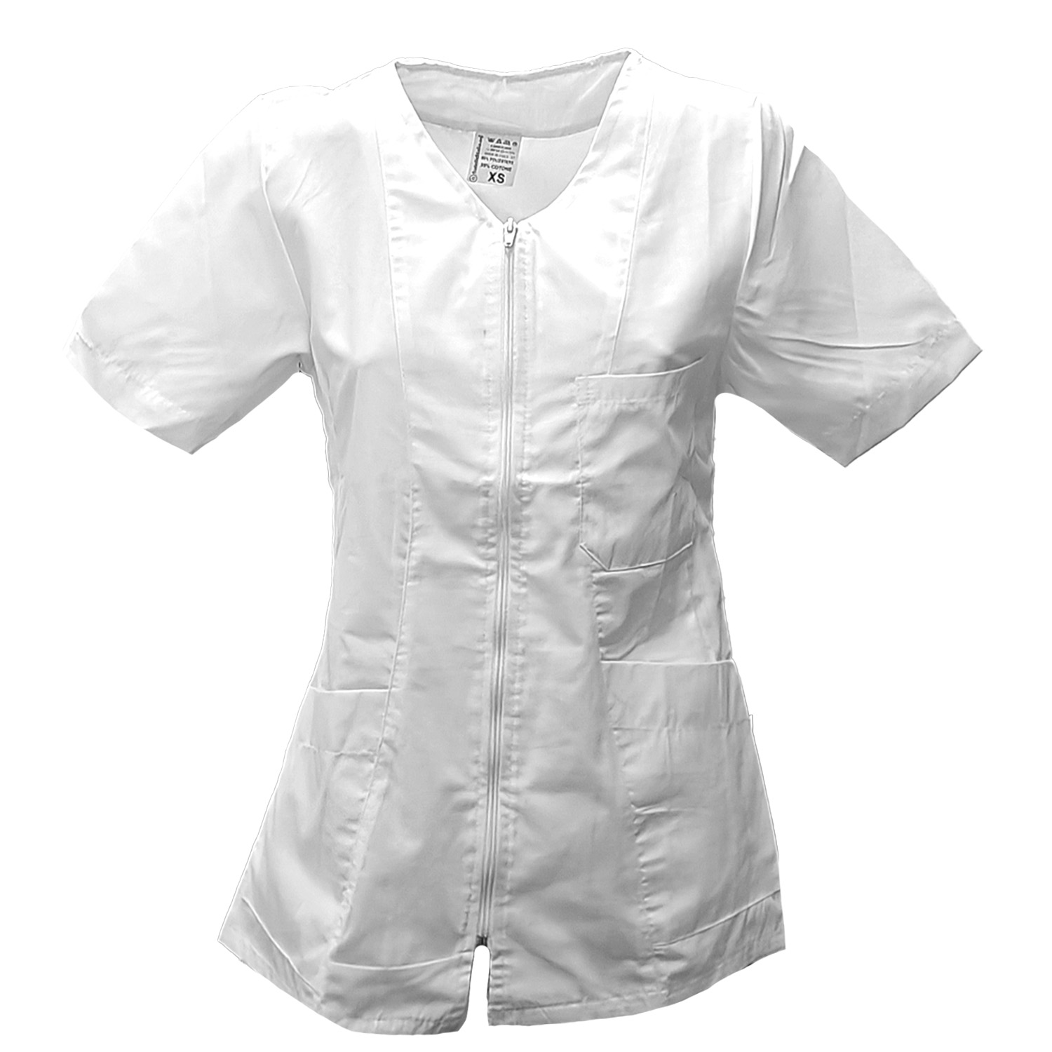 Camice casacca estetista parrucchiera centro estetico massaggi lavoro zip cotone - Personalizzabile con il tuo logo