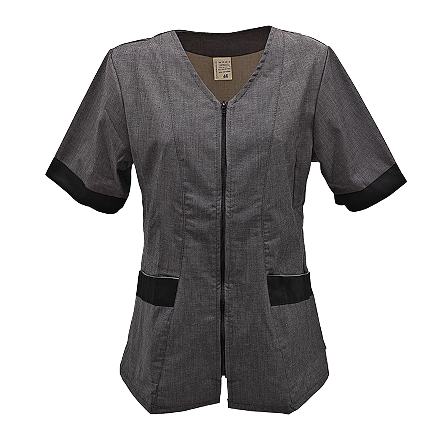 Camice casacca estetista parrucchiera centro estetico massaggi lavoro zip cotone - Personalizzabile con il tuo logo