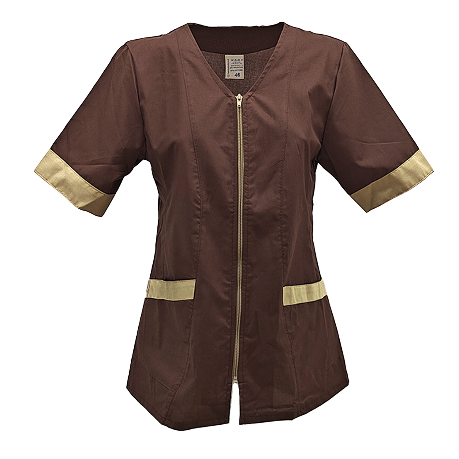 Camice casacca estetista parrucchiera centro estetico massaggi lavoro zip cotone - Personalizzabile con il tuo logo