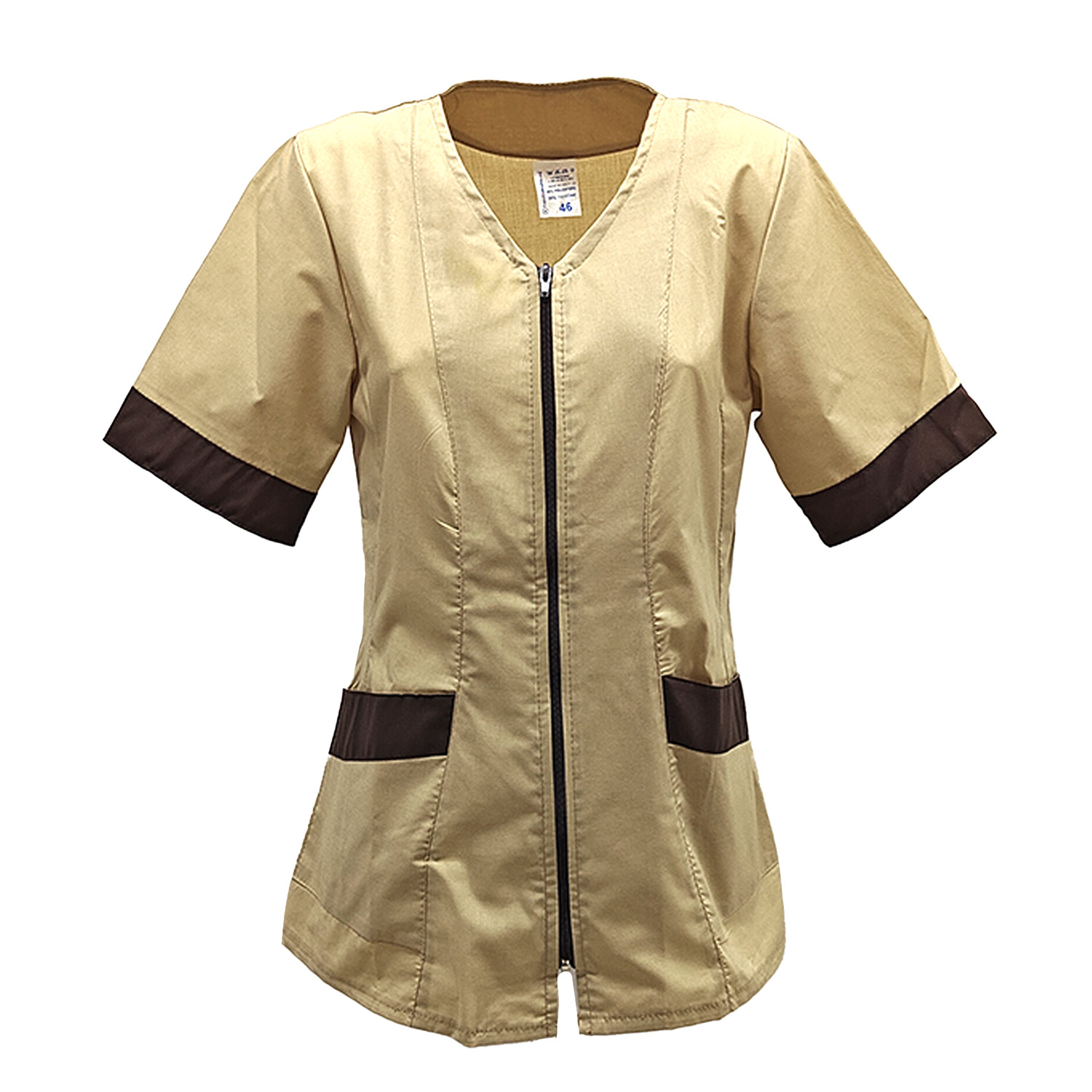 Camice casacca estetista parrucchiera centro estetico massaggi lavoro zip cotone - Personalizzabile con il tuo logo