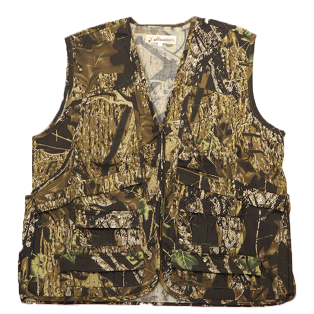 Gilet smanicato tasche cotone mimetico verde Personalizzabile con il tuo logo