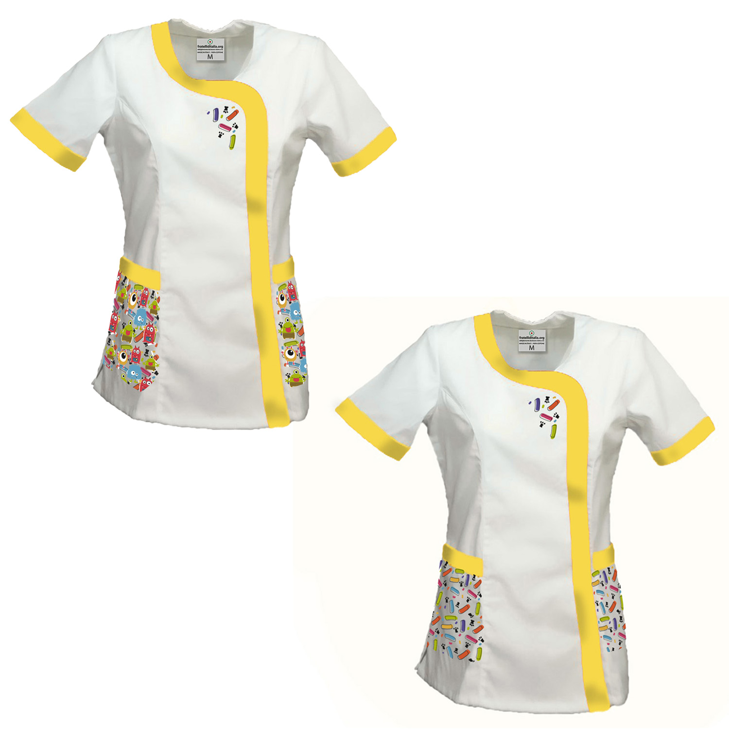 Set of 2 Aprons for Kindergarten and Primary School Teacher with Colorful Prints