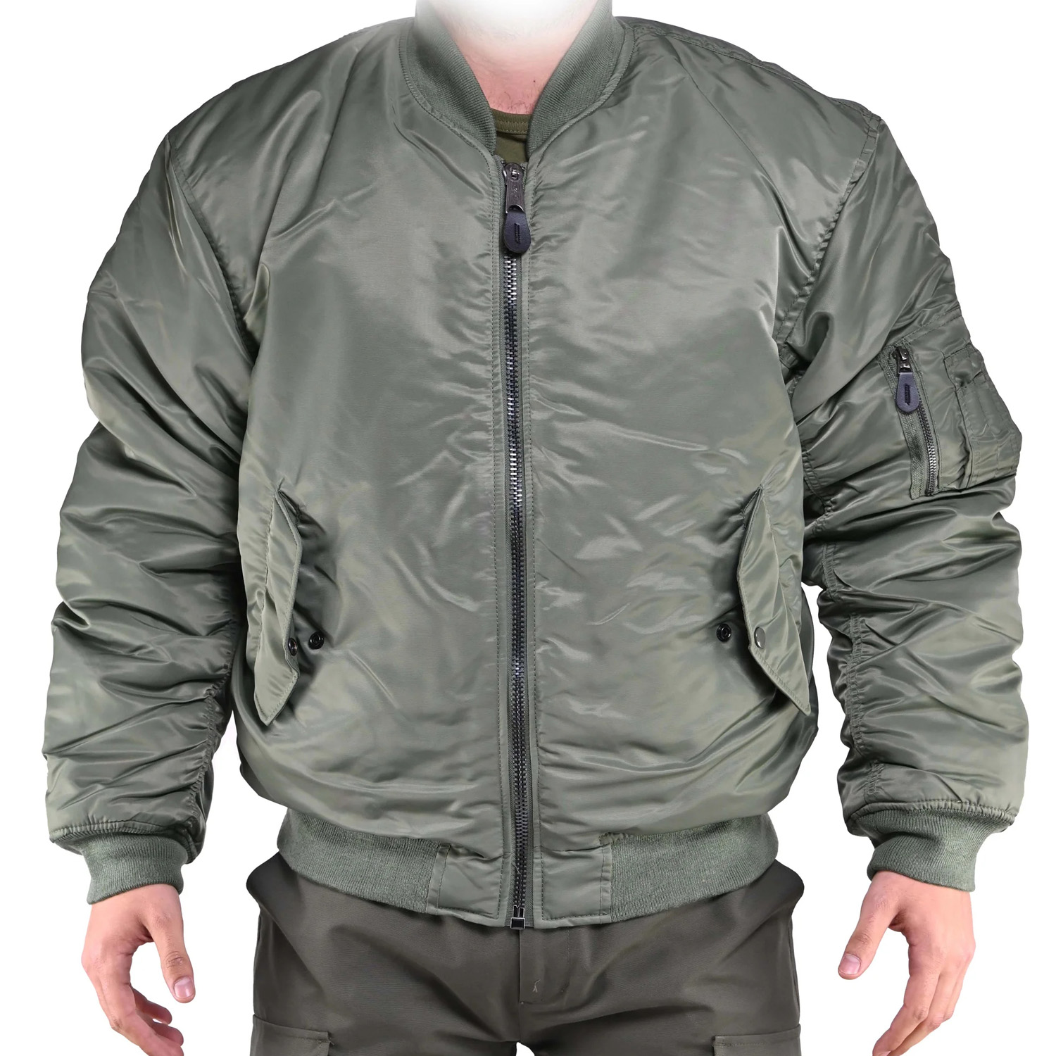 Bomber giubbotto giubbino imbottito antivento Due tasche anteriori caccia uomo