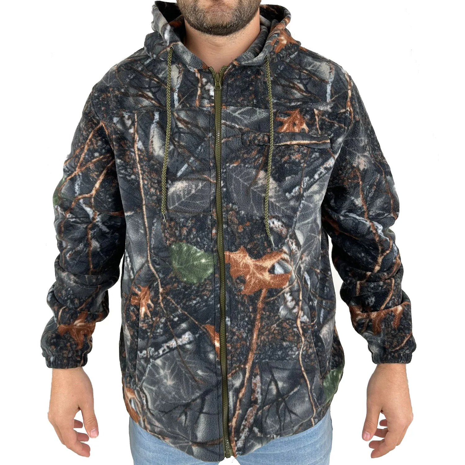 Chaqueta naranja suéter cazador de bosques forro polar de invierno Cremallera de nieve Clima hostil jabalÃ