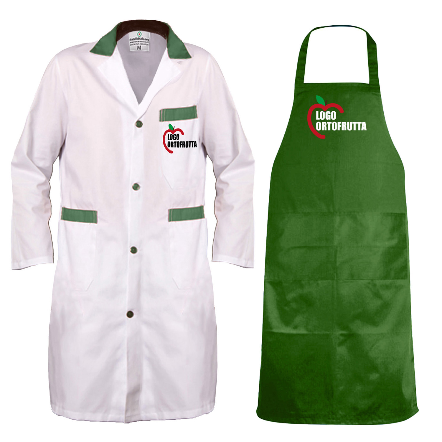 Kit Divisa Uomo supermercato Camice e grembiule Ideale per salumerie laboratori macellerie made in italy