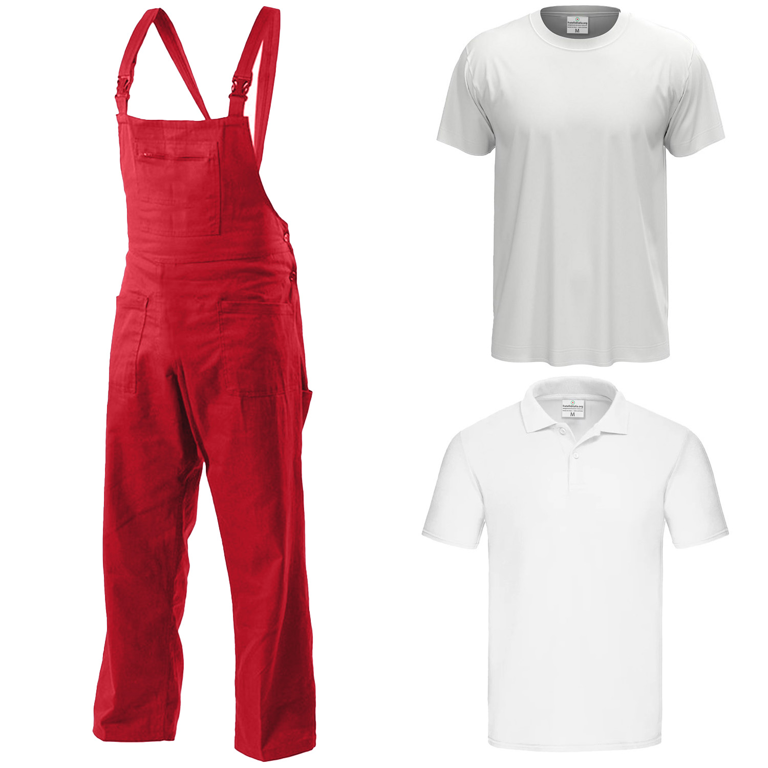 Kit da lavoro Polo T-shirt e salopette per carrozzieri elettricisti falegnami gommisti idraulici e meccanici Include