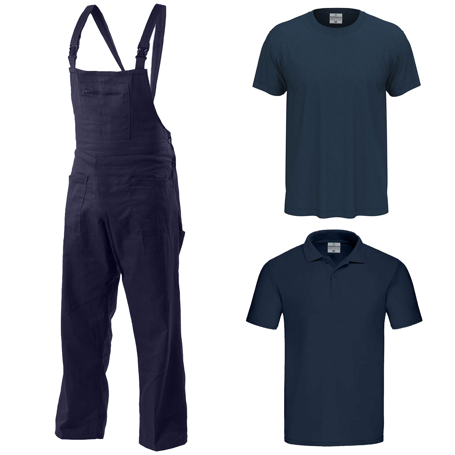 Kit da lavoro Polo T-shirt e salopette per carrozzieri elettricisti falegnami gommisti idraulici e meccanici Include