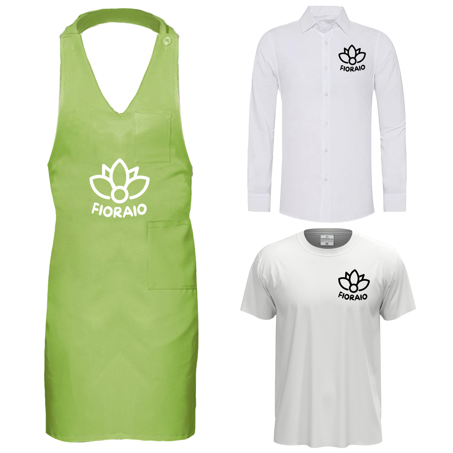 Florist Kit with T-shirt, Shirt and Apron - Customizable with Name and Logo
