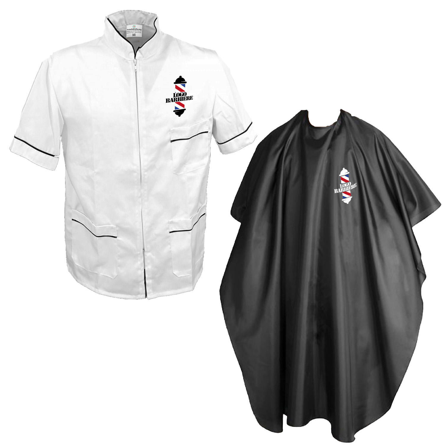 Kit de Barbero con Túnica y Capa - Personalizable con Nombre y Logo