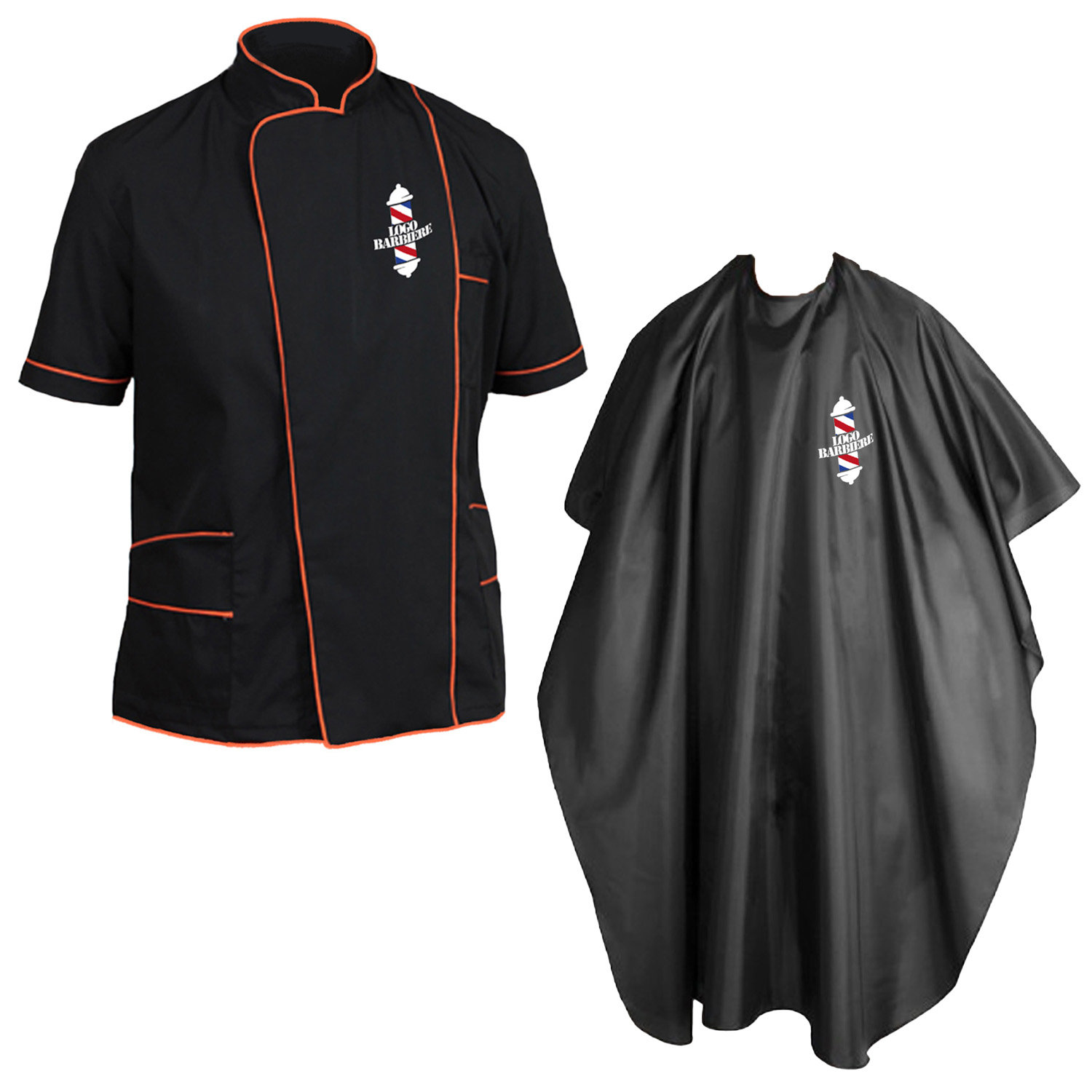 Kit Barbiere Parrucchiere con Casacca e Mantella - Personalizzabile con Nome e Logo