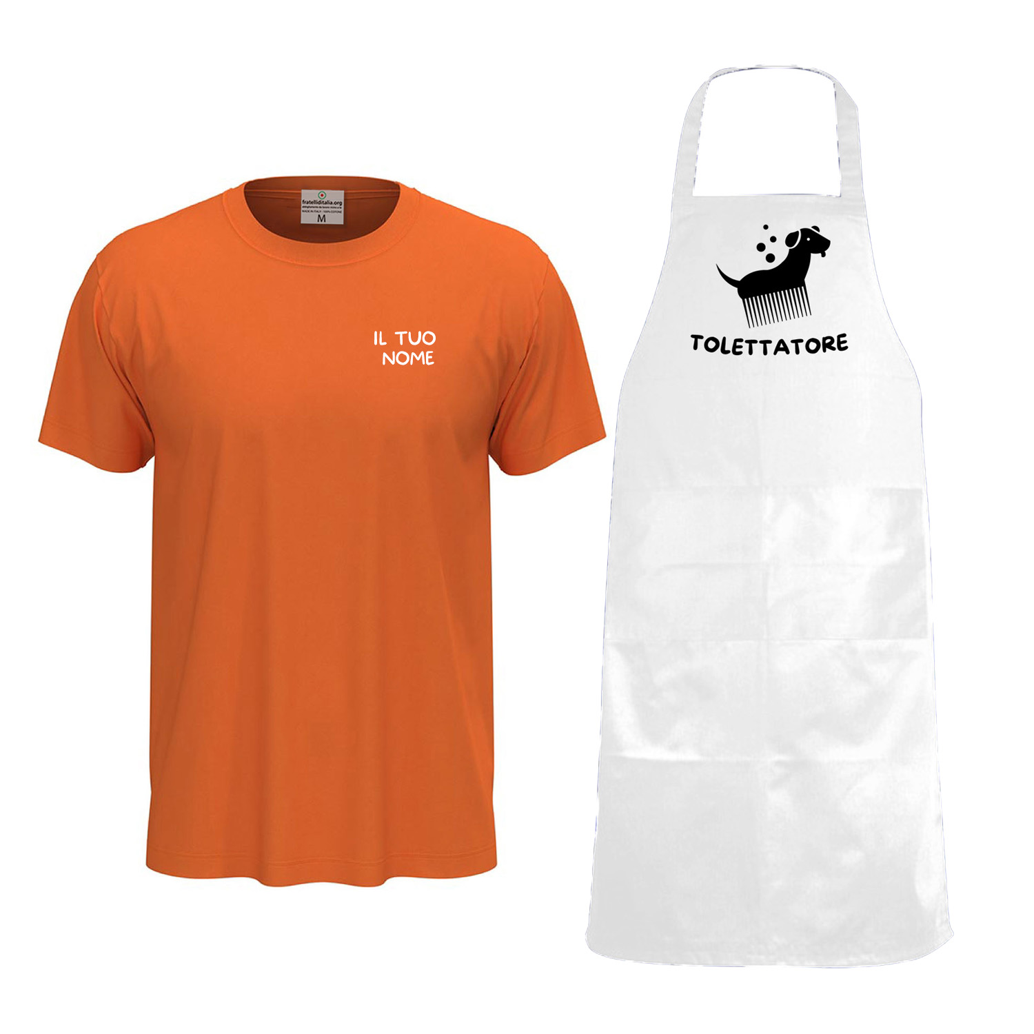 Kit Uomo per toelettatori con camice e grembiule PVC - personalizzabile con logo e nome