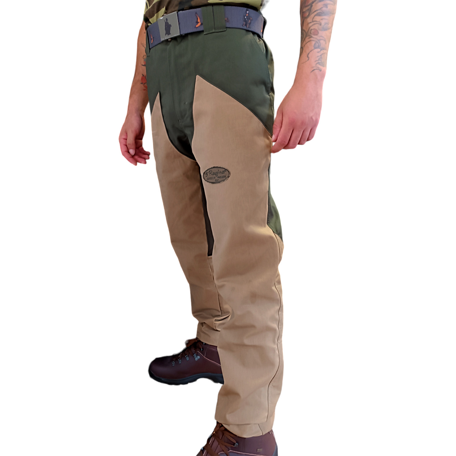 Pantalone cerato in cotone impermeabile pioggia caccia calzoni tecnici