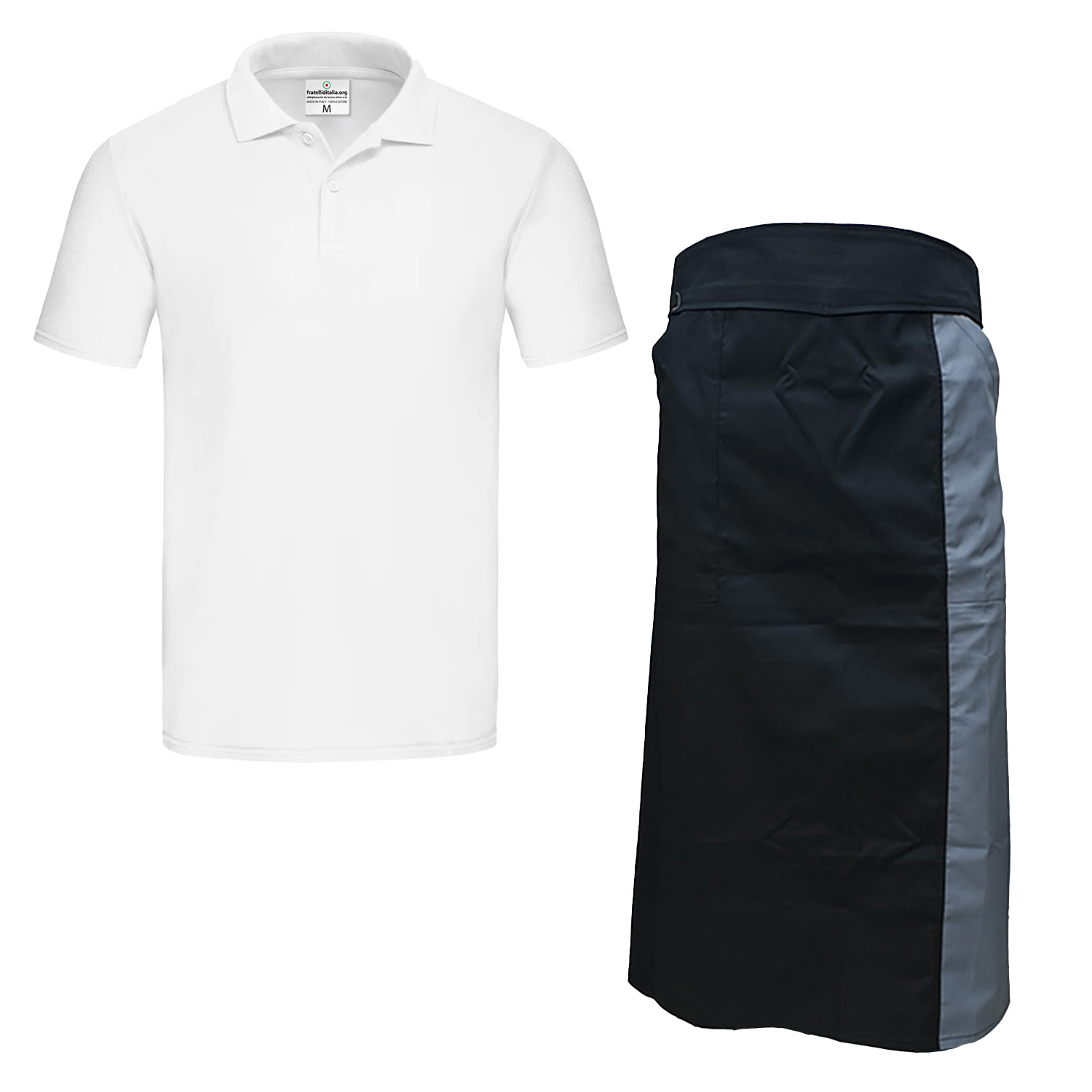 Apron and Polo Shirt Kit for Barista and Waiter - Customizable with Logo and Name