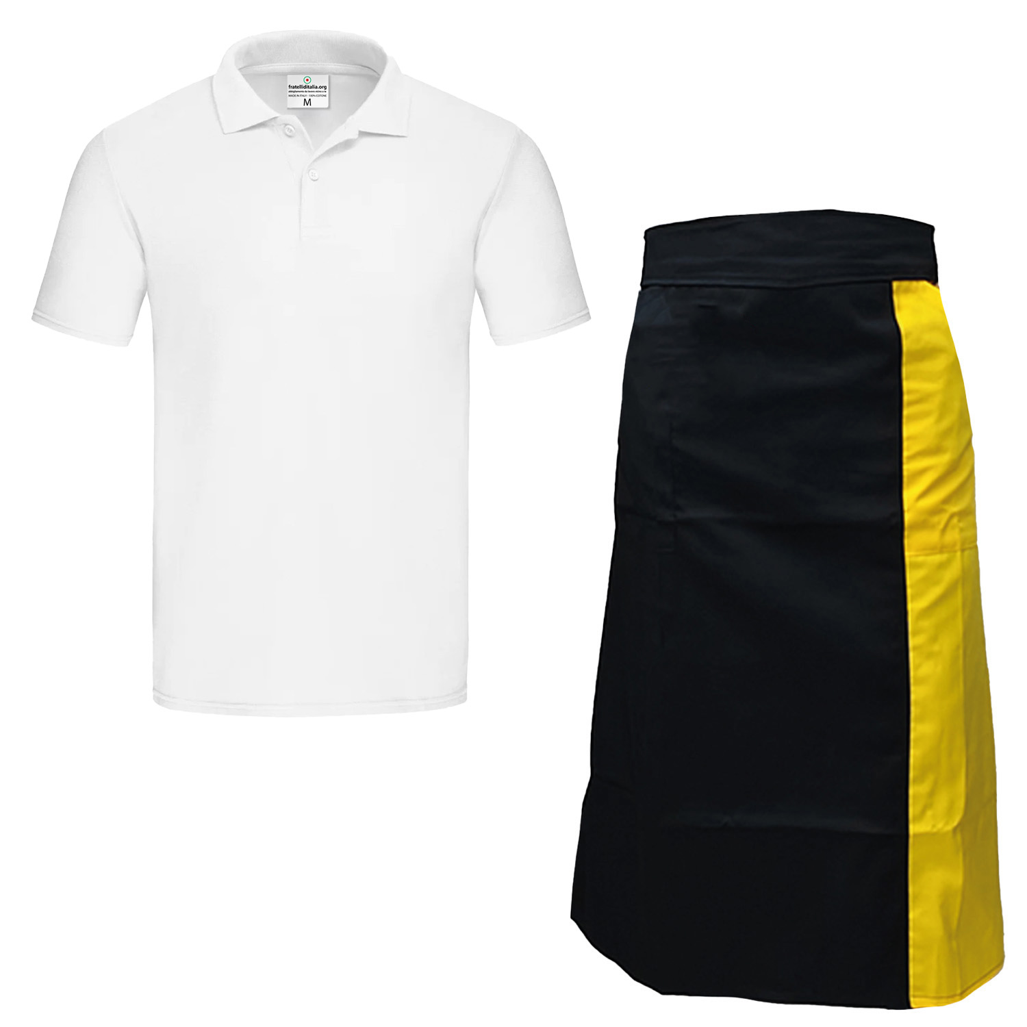 Apron and Polo Shirt Kit for Barista and Waiter - Customizable with Logo and Name